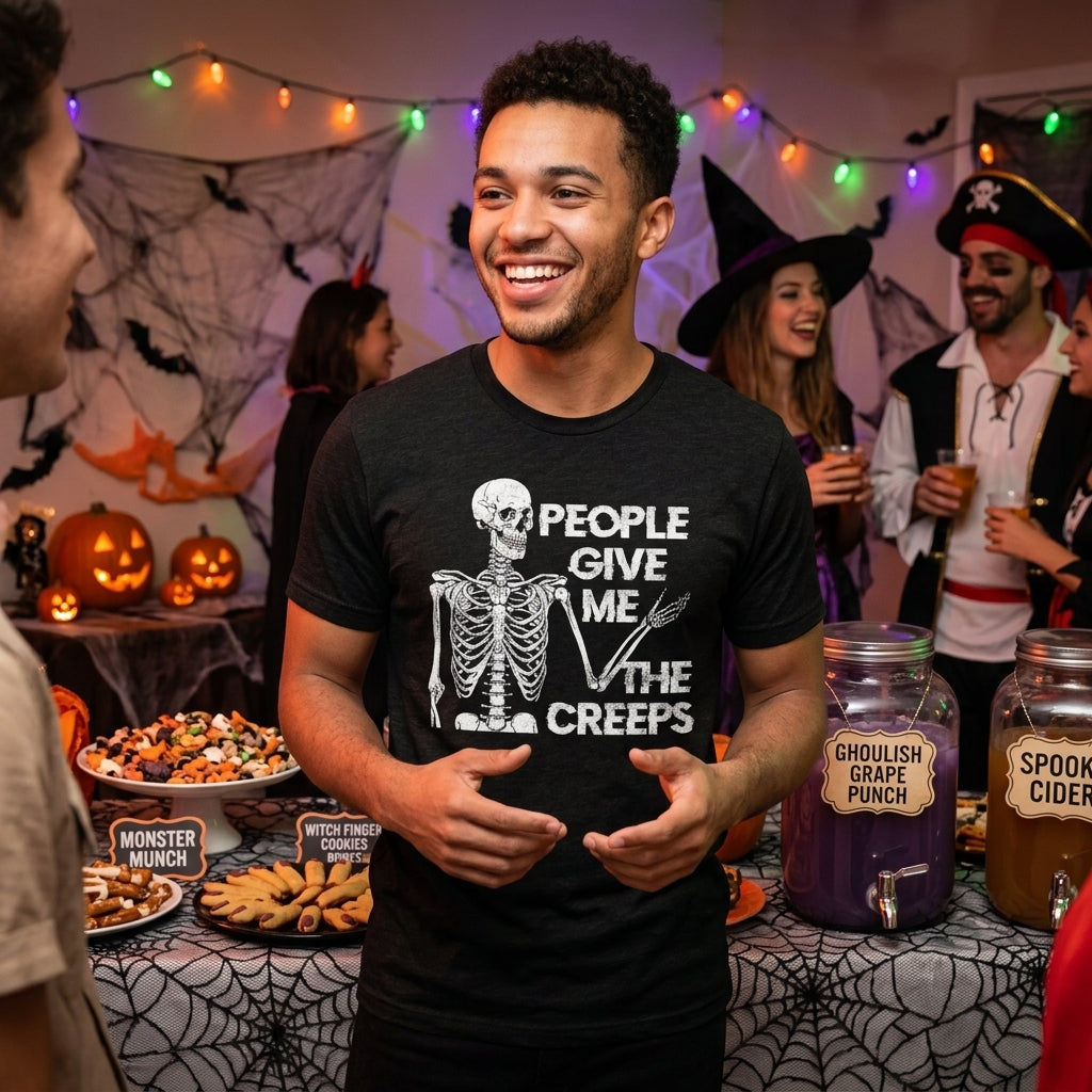 People Give Me The Creeps Skeleton Men's T Shirt