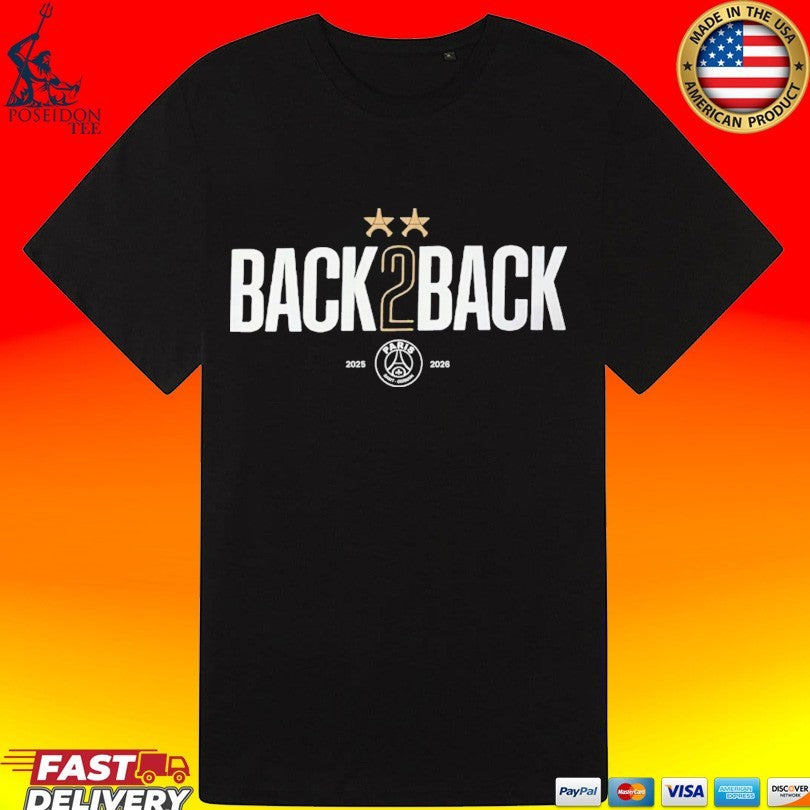 Psg Champions League Winner Back To Back 2 Star Graphic 2026 T-shirt