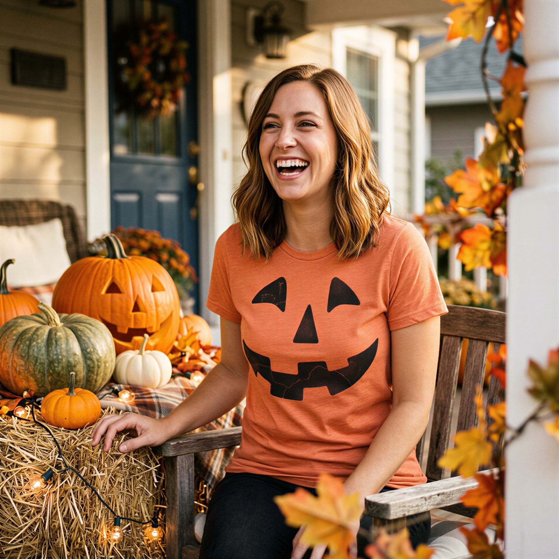 Pumpkin Face Women's T Shirt