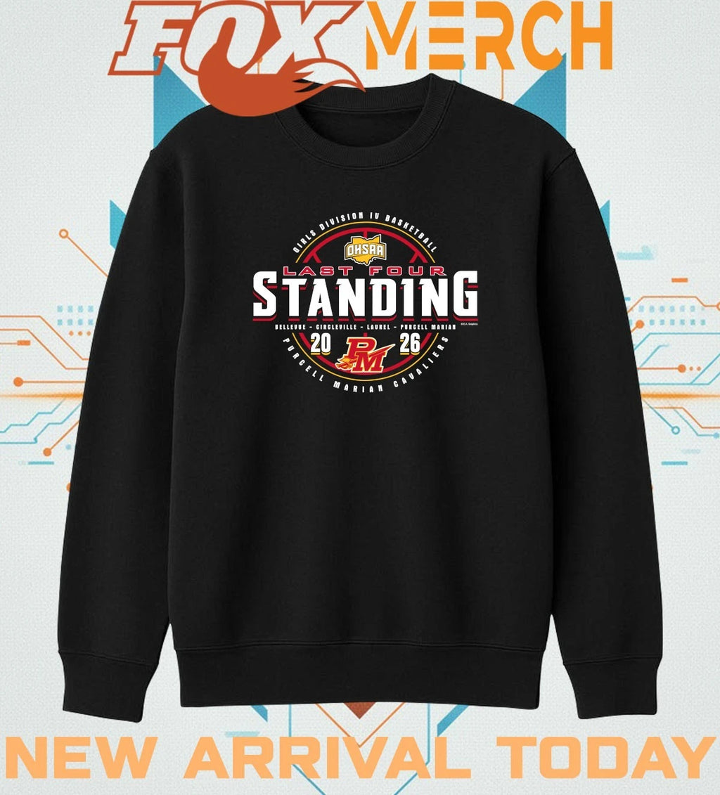 Purcell Marian Cavaliers 2026 OHSAA Girls Basketball DIV Last Four Standing t-shirt