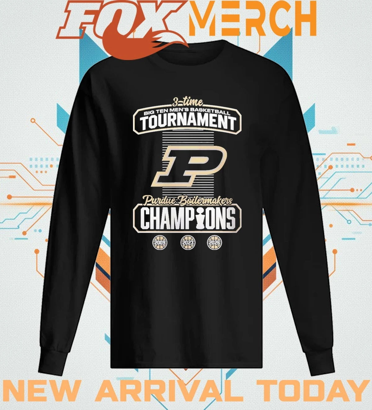 Purdue Boilermaker 3-Time Big Ten Men’s Basketball Tournament Champions t-shirt