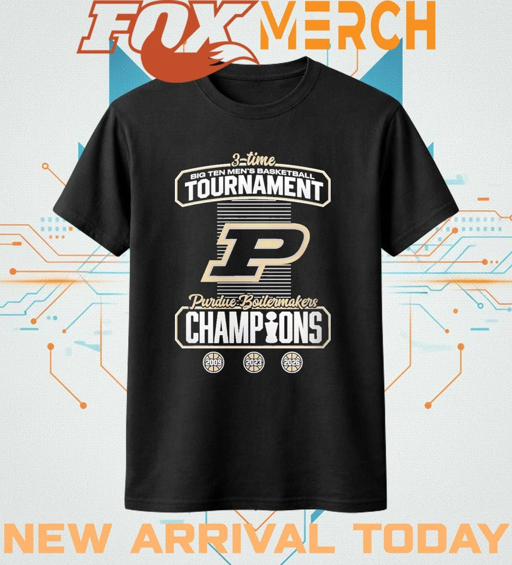 Purdue Boilermaker 3-Time Big Ten Men’s Basketball Tournament Champions t-shirt