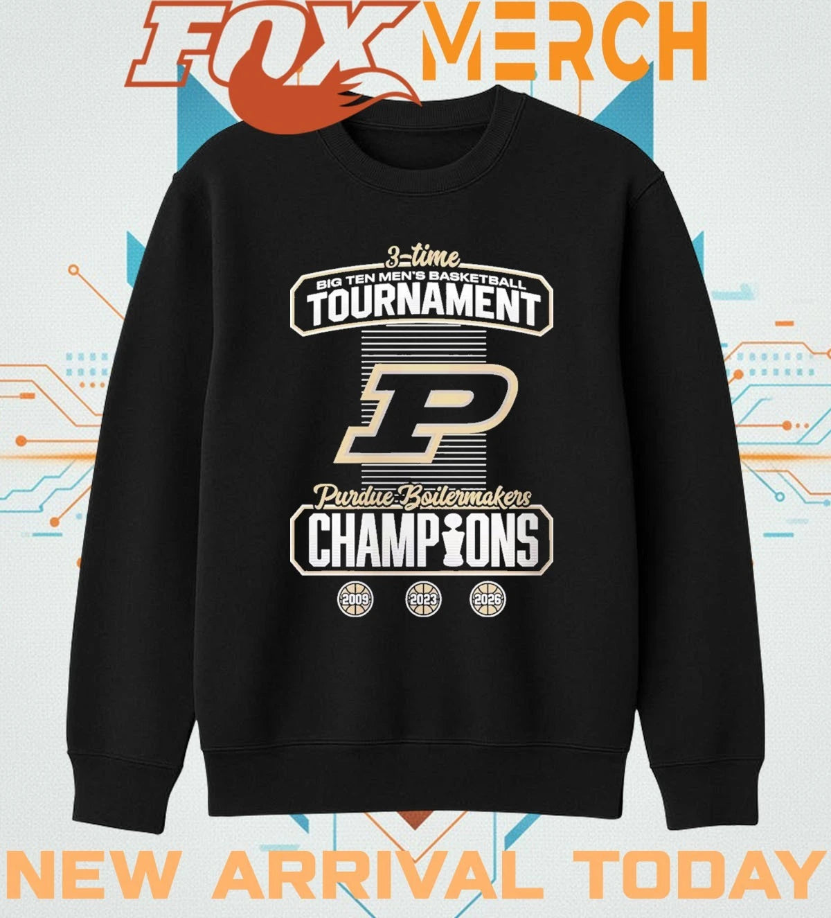 Purdue Boilermaker 3-Time Big Ten Men’s Basketball Tournament Champions t-shirt