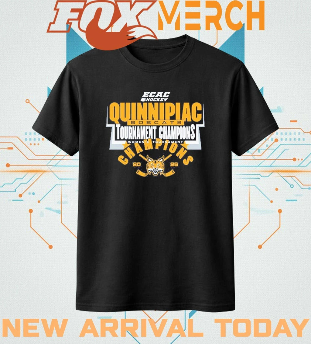 Quinnipiac University Women’s Hockey 2026 ECAC Tournament Champions t-shirt