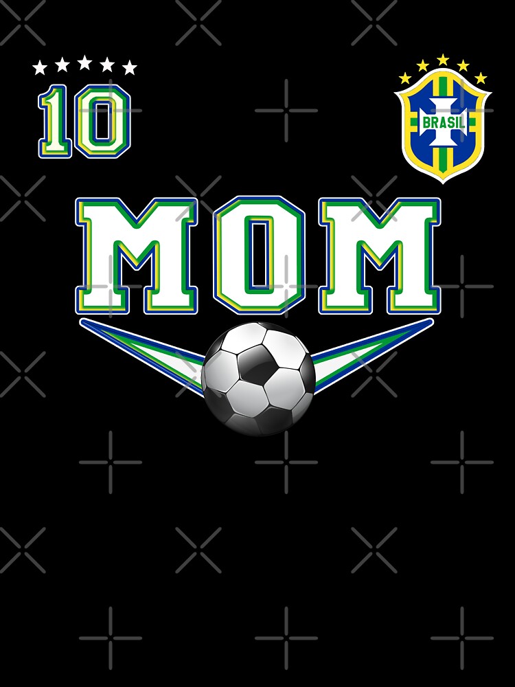 Soccer MOM Brasil Brazil Design with number 10 - Original Sports Apparel by fermo