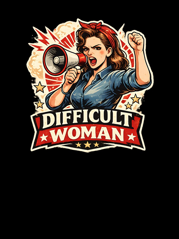 Difficult Woman Retro Protest Poster – Bold Feminist Democracy Design by OlizaPrint