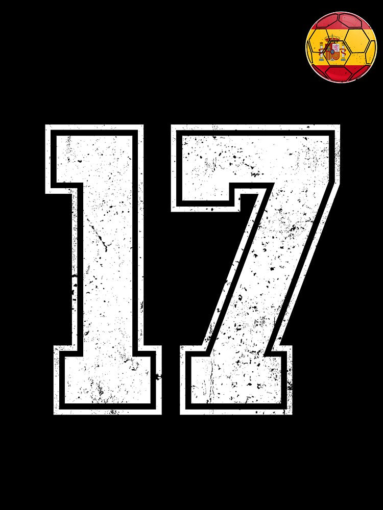 Spain Soccer Number 17 Vintage Sports Fan by KristenosNehk