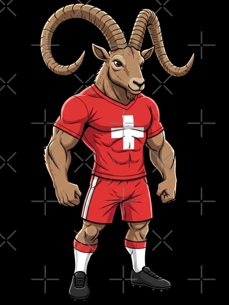 Strong Swiss Ibex Football Mascot 2026 by ArtByKatti