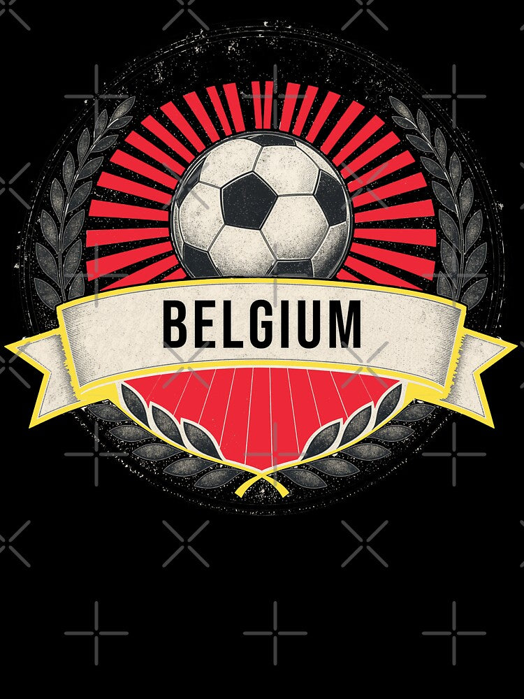 Belgium Vintage Soccer Crest — Retro Belgian Football Badge Fan Emblem by icemanphotos