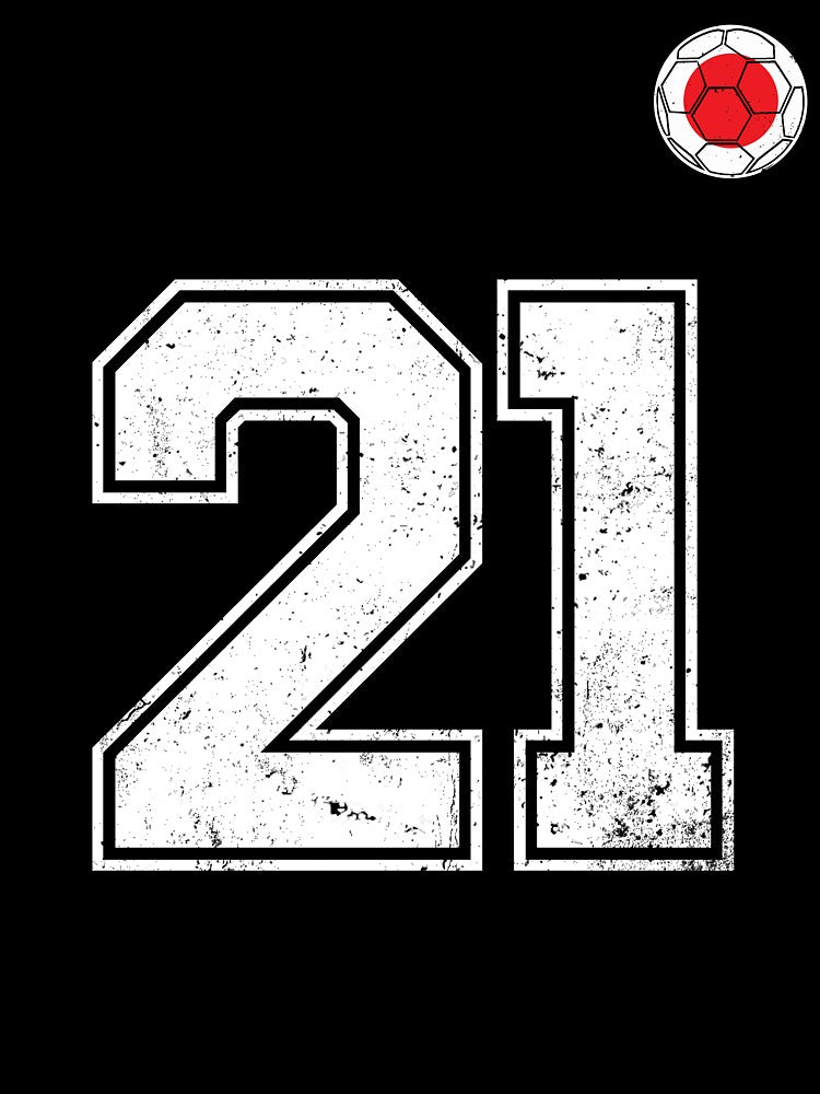 Japan Soccer Number 21 Vintage Sports Fan by LiviuGligoros