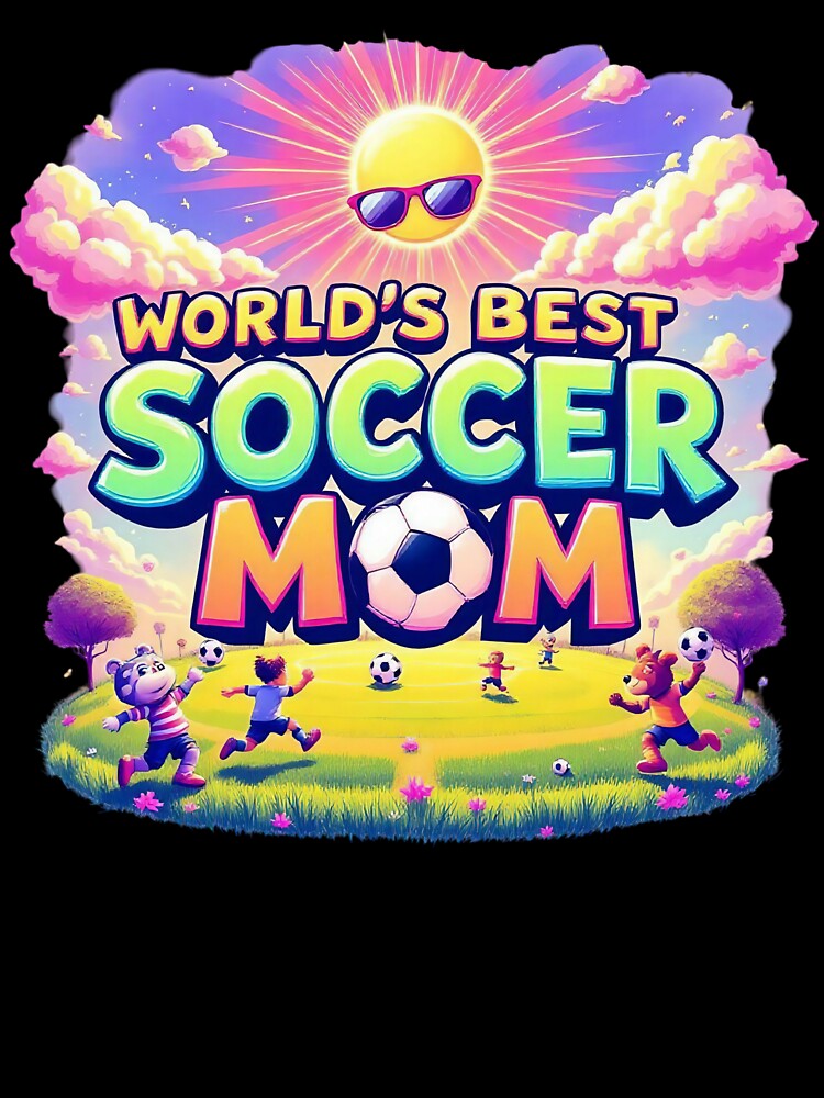 Funny World's Best Soccer Mom Shirt&Gift Design - Cartoon Soccer Field by TheGaliyaStudio