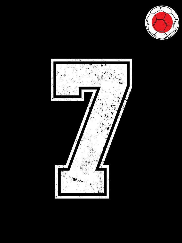 Japan Soccer Number 7 Vintage Sports Fan by LiviuGligoros