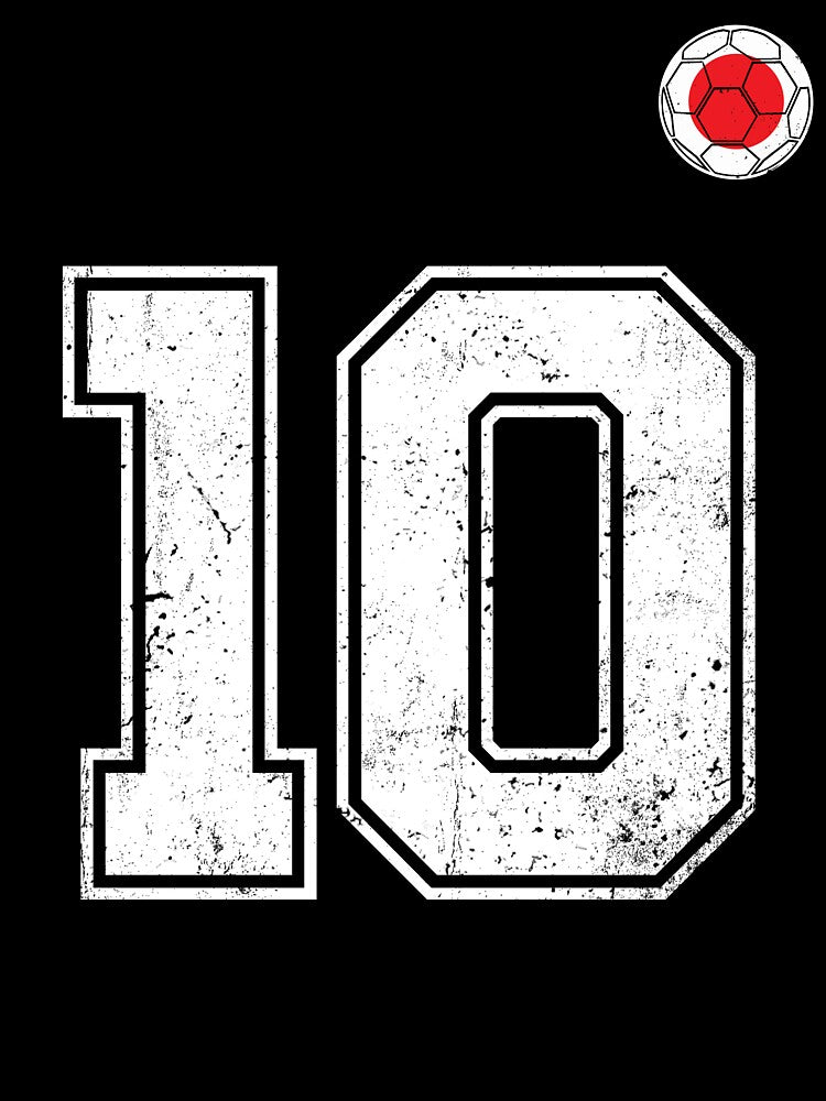 Japan Soccer Number 10 Vintage Sports Fan by LiviuGligoros