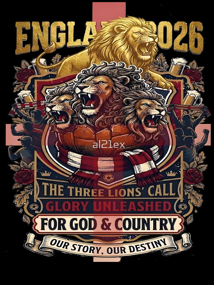 England Football Shirt 2026 – Three Lions England Fan T-Shirt, Football Cup 2026 England Supporter Tee, England Soccer Shirt UK, Football Fan Gift by al21ex