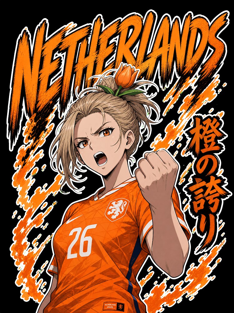 Fierce Netherlands Anime Soccer Girl - World Cup 2026 by Senpai Syndicate