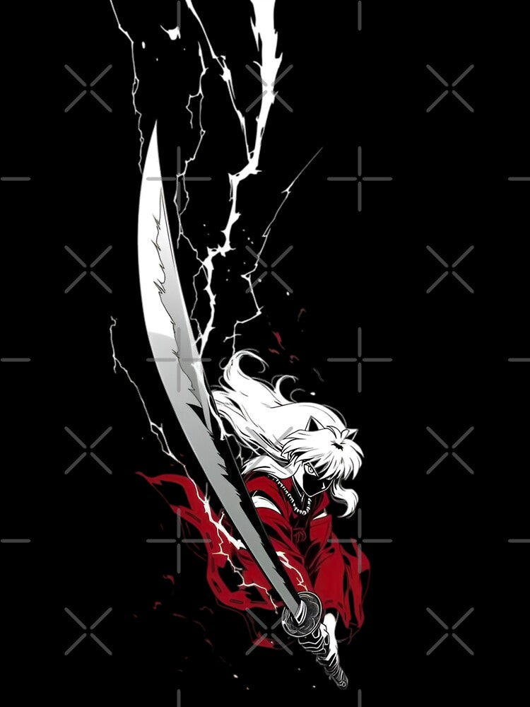 Inuyasha | White Hair Sword Fighter, Dark Aesthetic Manga Art by Dyan4