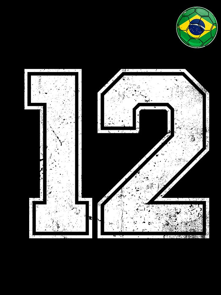 Number 12 Brazil Futbol Football Brazilian soccer Flag Jersey by RoyesButler