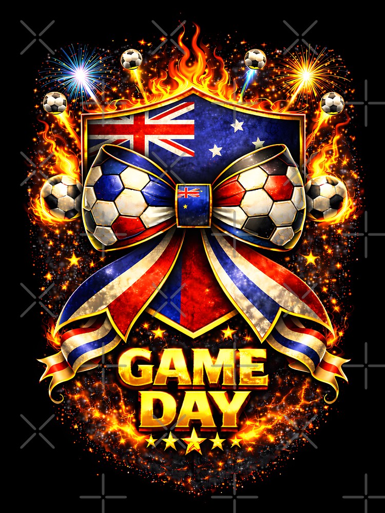 Australia Soccer Bow Game Day Fire Crest Celebration by MuniraWearify