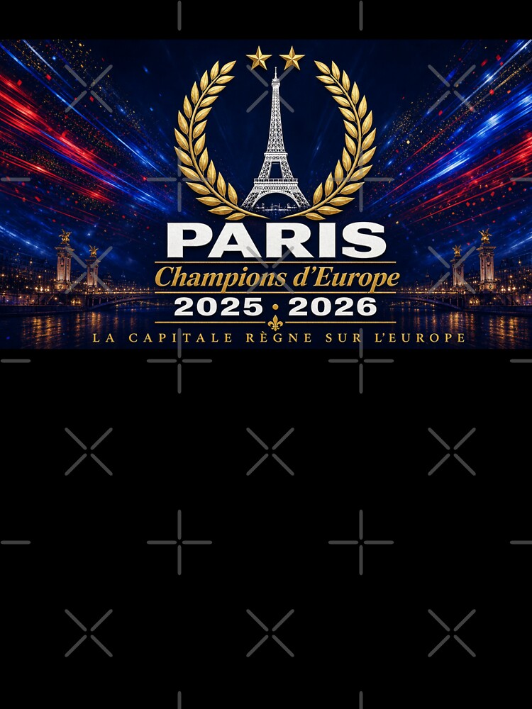 Paris Champions of Europe 2025 2026 Eiffel Tower Night Two Gold Stars by BrickByDream