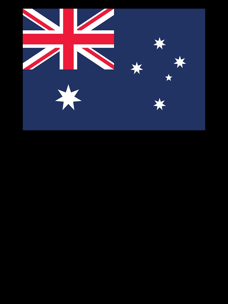 Australia Flag With Text (On White) by STUDIO-72