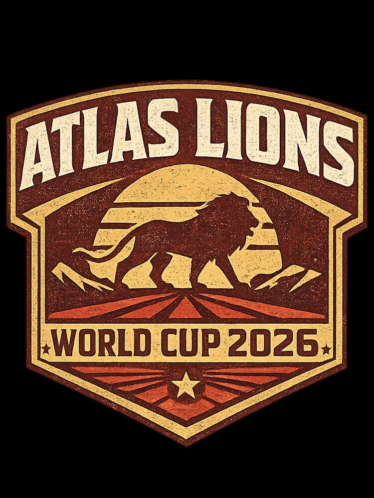 Atlas Lions World Cup 2026 Retro Vintage Football T-Shirt by ArthUpscale