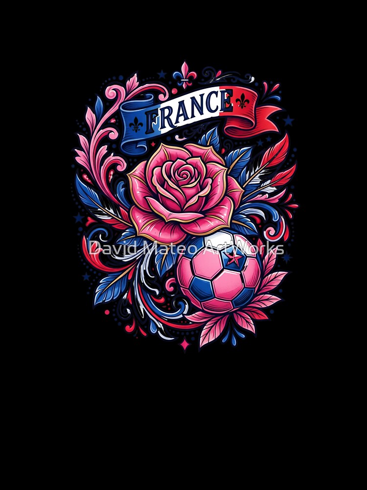 France Rose — Neo Traditional Football Illustration World Cup 2026 by David Mateo ArtWorks