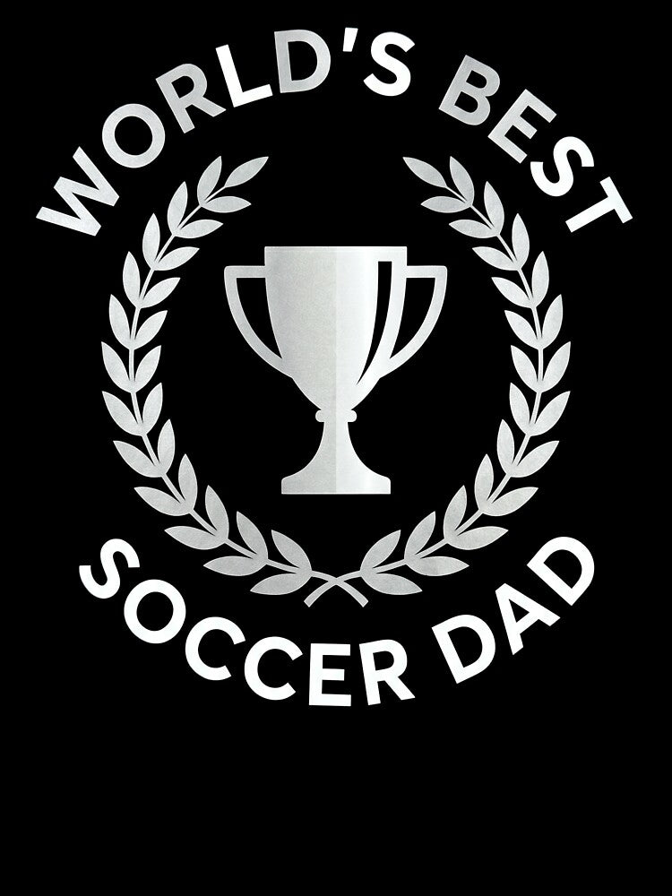 Worlds Best Soccer Dad Trophy Laurel Wreath Emblem by TeNovaStudio