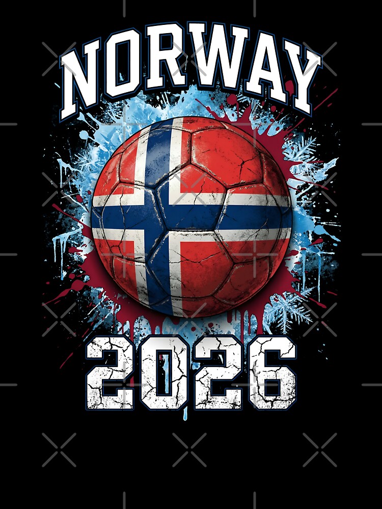 Norway 2026 Soccer - Paint Splash Flag Ball by Imaginationbeyond