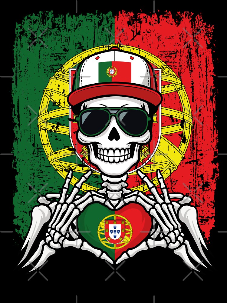 Portuguese Pride Skeleton Art Tee by Colorful Designs