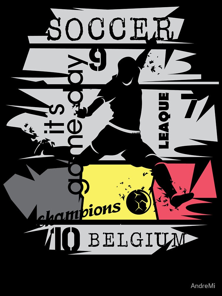 Gift Idea Design Football Belgium Goal Shot Ball Explosion Fan Illustration by AndreMi