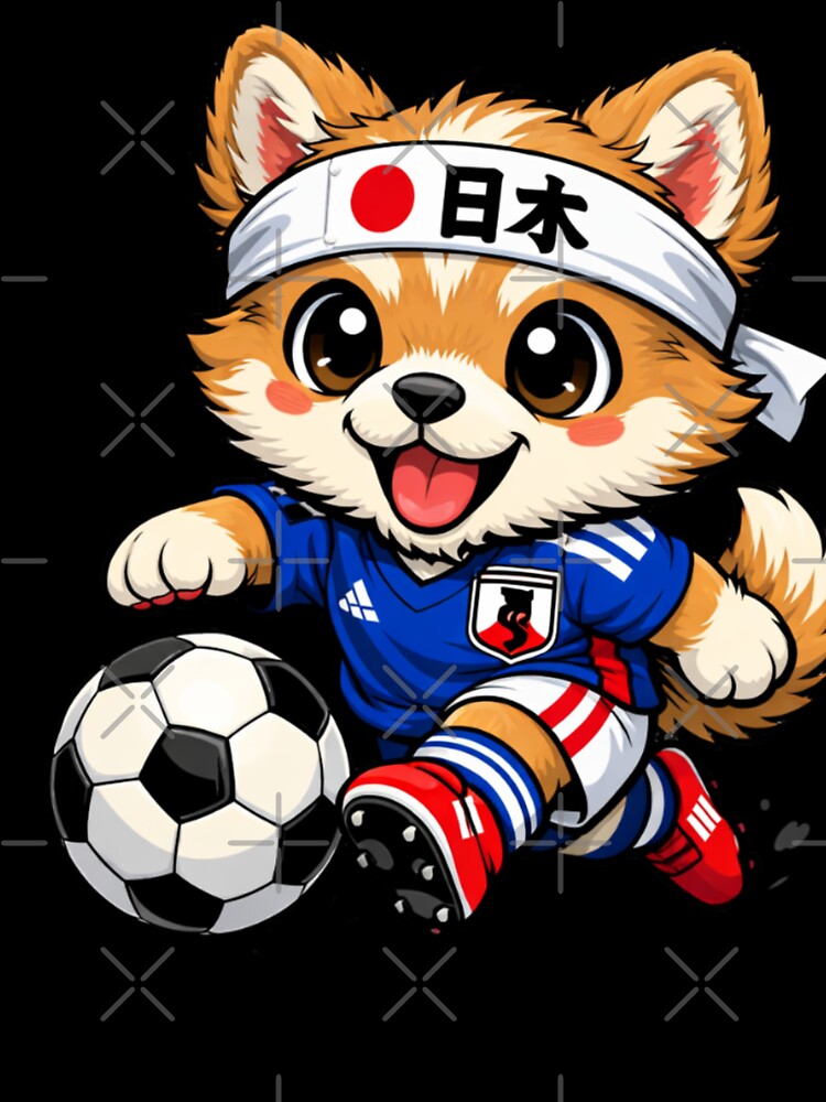 Cute Shiba Inu Soccer Player Japan Fan Dog by Tsugraf Designs