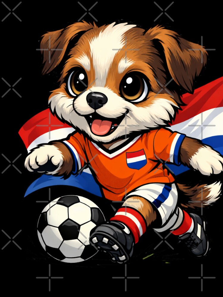 Dutch Soccer Dog Mascot Netherlands Flag by Tsugraf Designs