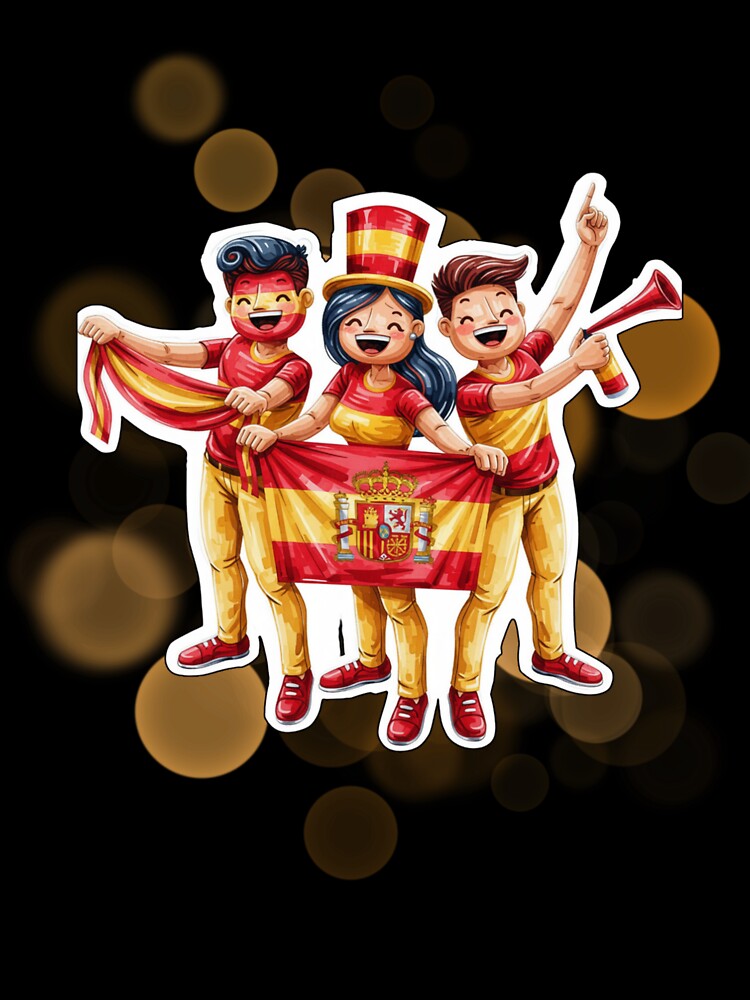Spain Football Fans Holding Spanish Flag Soccer Supporters Design by iamKRUK