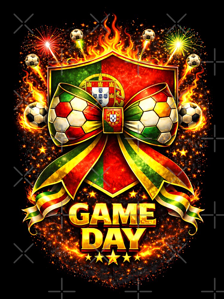Portugal Soccer Bow Game Day Fire Crest Celebration by MuniraWearify
