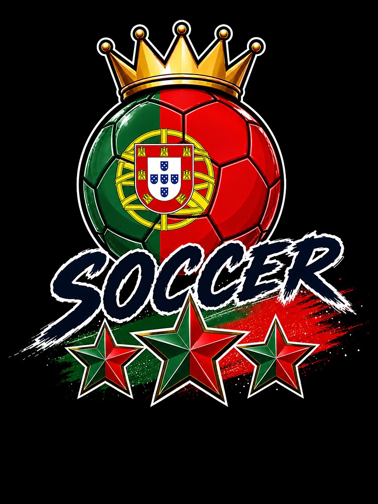 Portugal Flag Crowned Soccer Ball by QuiteOrbit