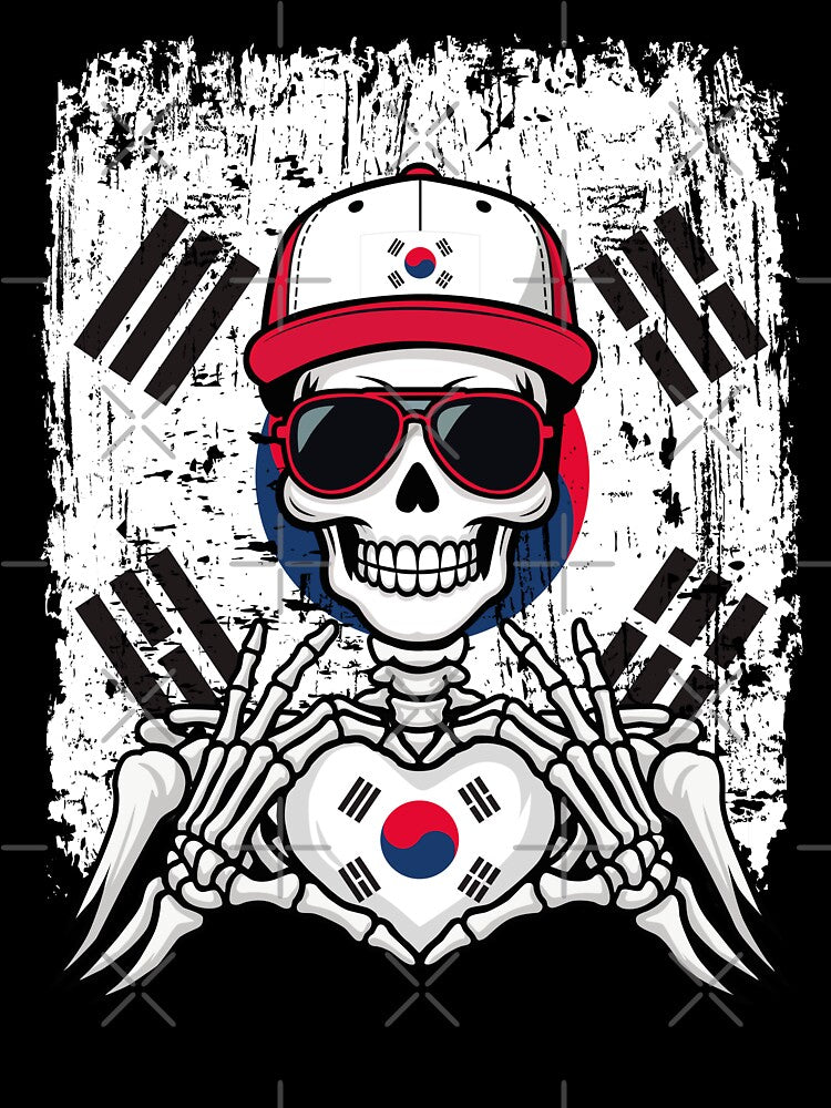 South Korea  Pride Skeleton Art Tee by Colorful Designs