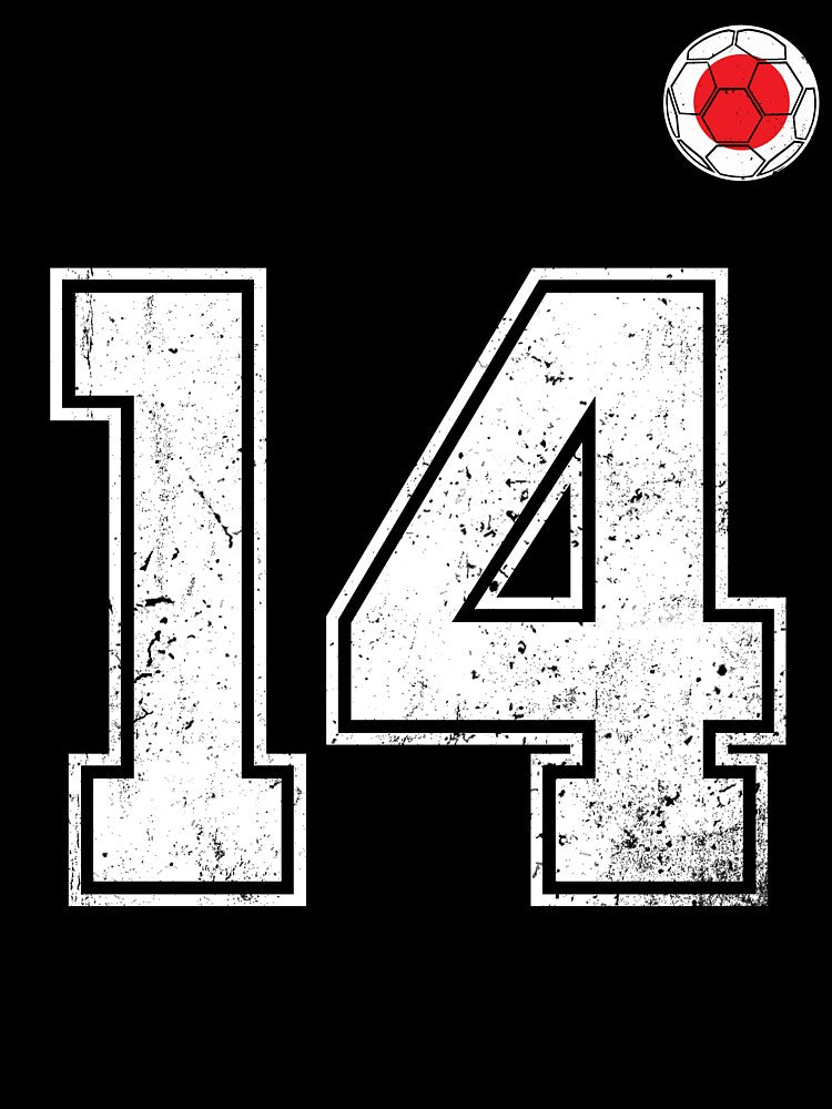 Japan Soccer Number 14 Vintage Sports Fan by LiviuGligoros