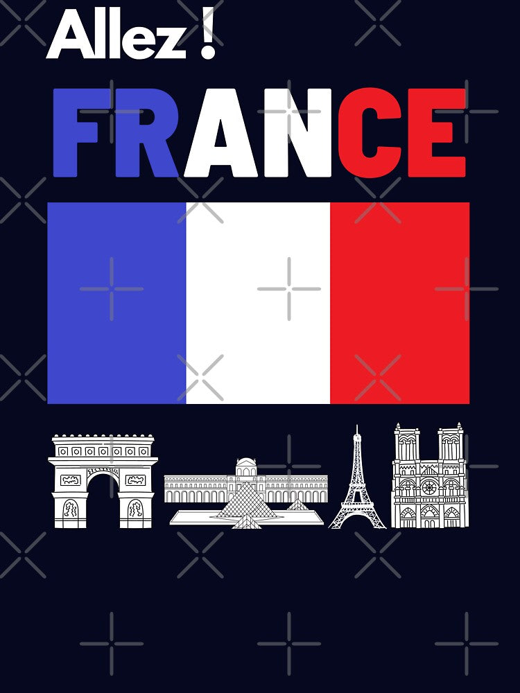 T-shirt France with flag/ Unisex t-shirt/ Sport supporter by LiliMimiCraftfy
