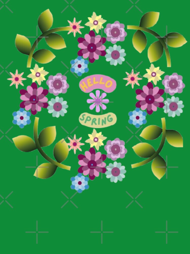 Hello Spring Floral Wreath Cute Pastel Flowers Cottagecore Coquette Aesthetic Design by HopeAndHustle