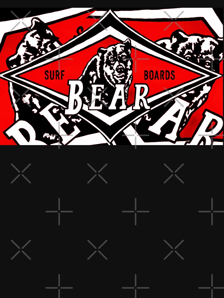 Retro Surfing Bear beach skate shop Art surfboard by Kludoman