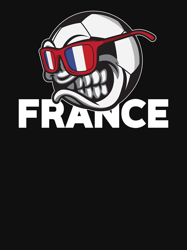 Angry France Soccer Ball with Sunglasses French Flag Accessoires by festivalshirt