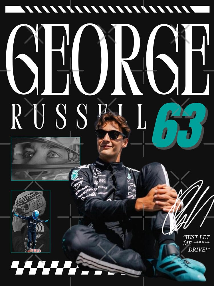 F1 George Russell Graphic - White Transparent by BB040506