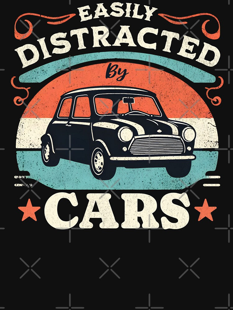 Easily Distracted By Cars - Retro Classic Mini by BeansterNL