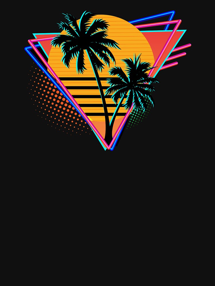80s Retro Neon Synthwave Inspired Sunset and Palm Trees by BrobocopPrime