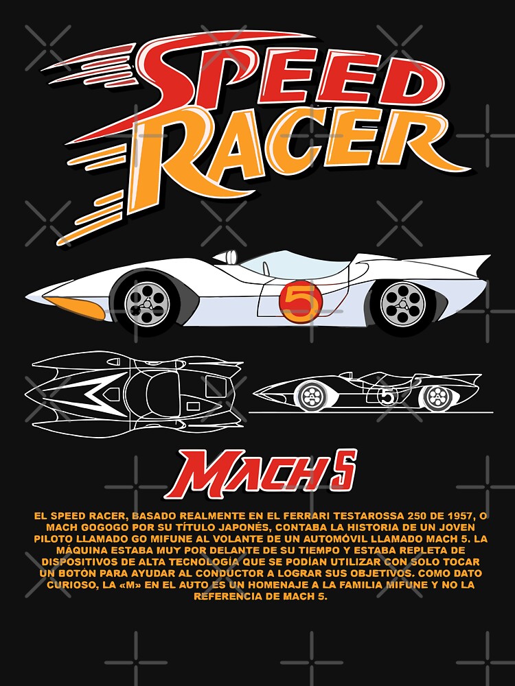 Vintage Classic Car Speed Racer Mach 5 by PrintCarClub