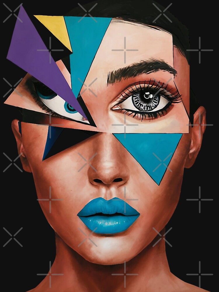 Vibrant Fragmented Abstract Face by Not Hugo