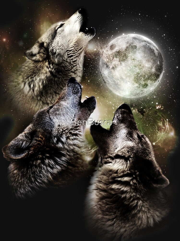 WOLF - WOLVES - MOON by SenBusra