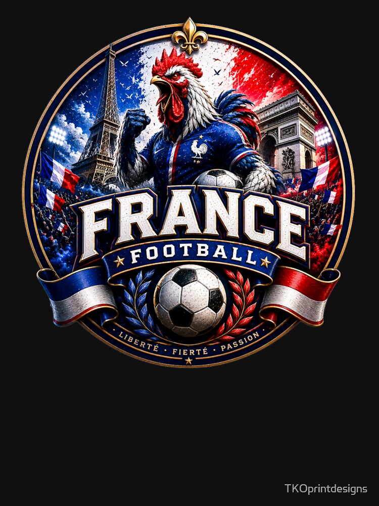 France Football Badge Logo – Hardcore Fan Soccer Crest by TKOprintdesigns