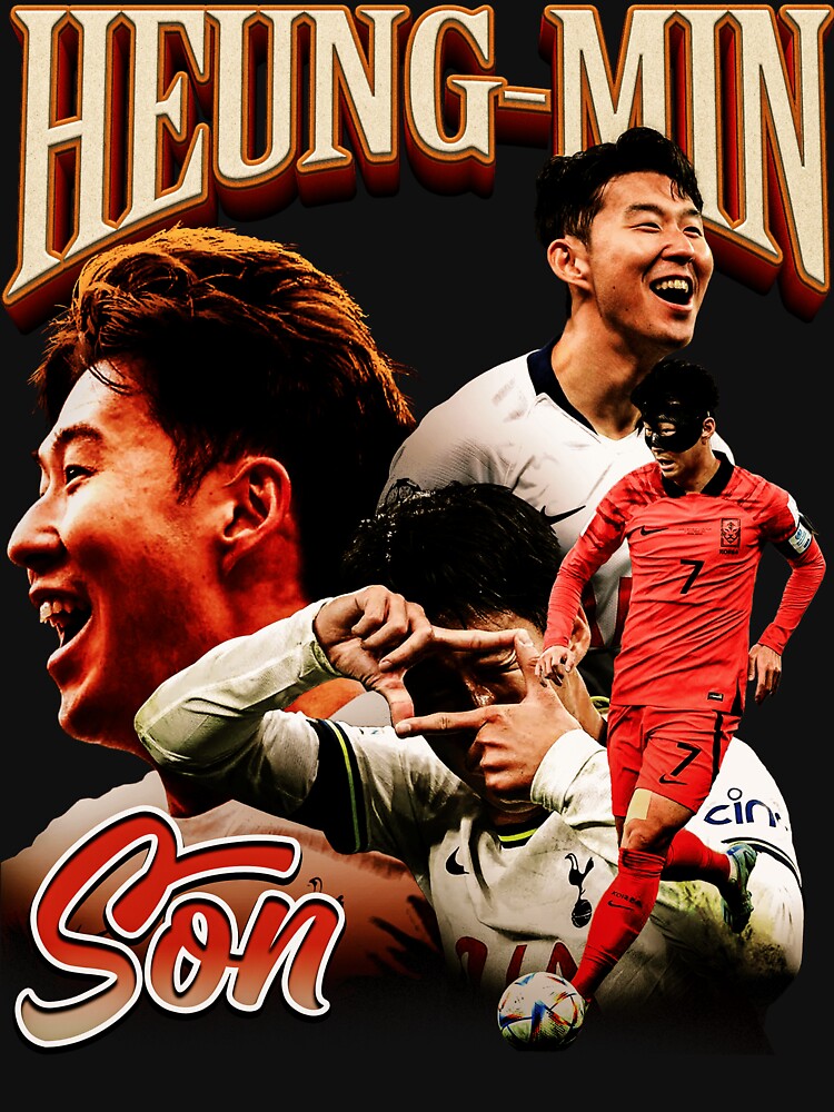 Son Heung Min Vintage Football Bootleg Collage Tottenham Hotspur Legend Y2K by frixkingoutzed