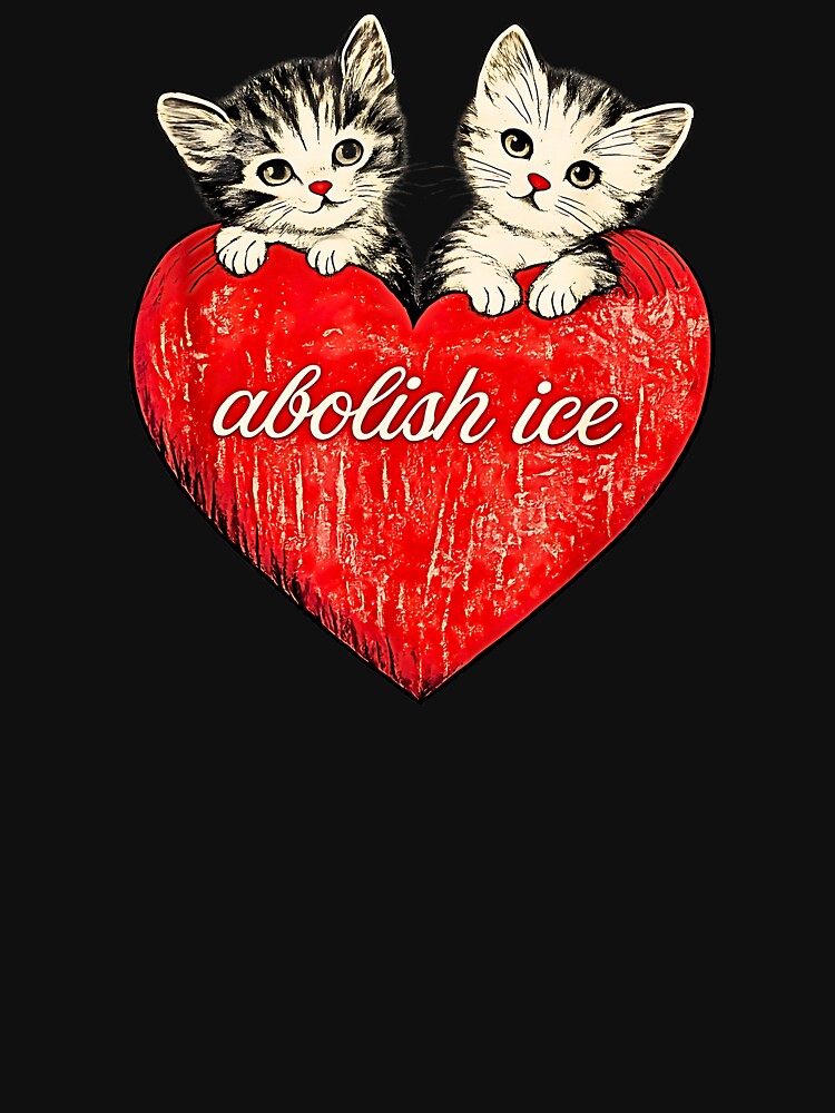 Abolish ICE Vintage Kitten Heart by NinigFox